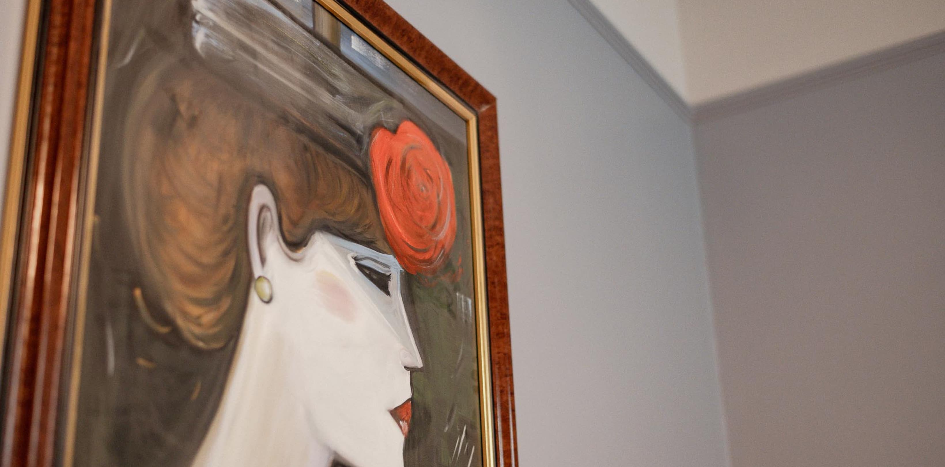 Seen is a beautiful art work by a serbian artist, that shows a woman in a 20s inspired theme.