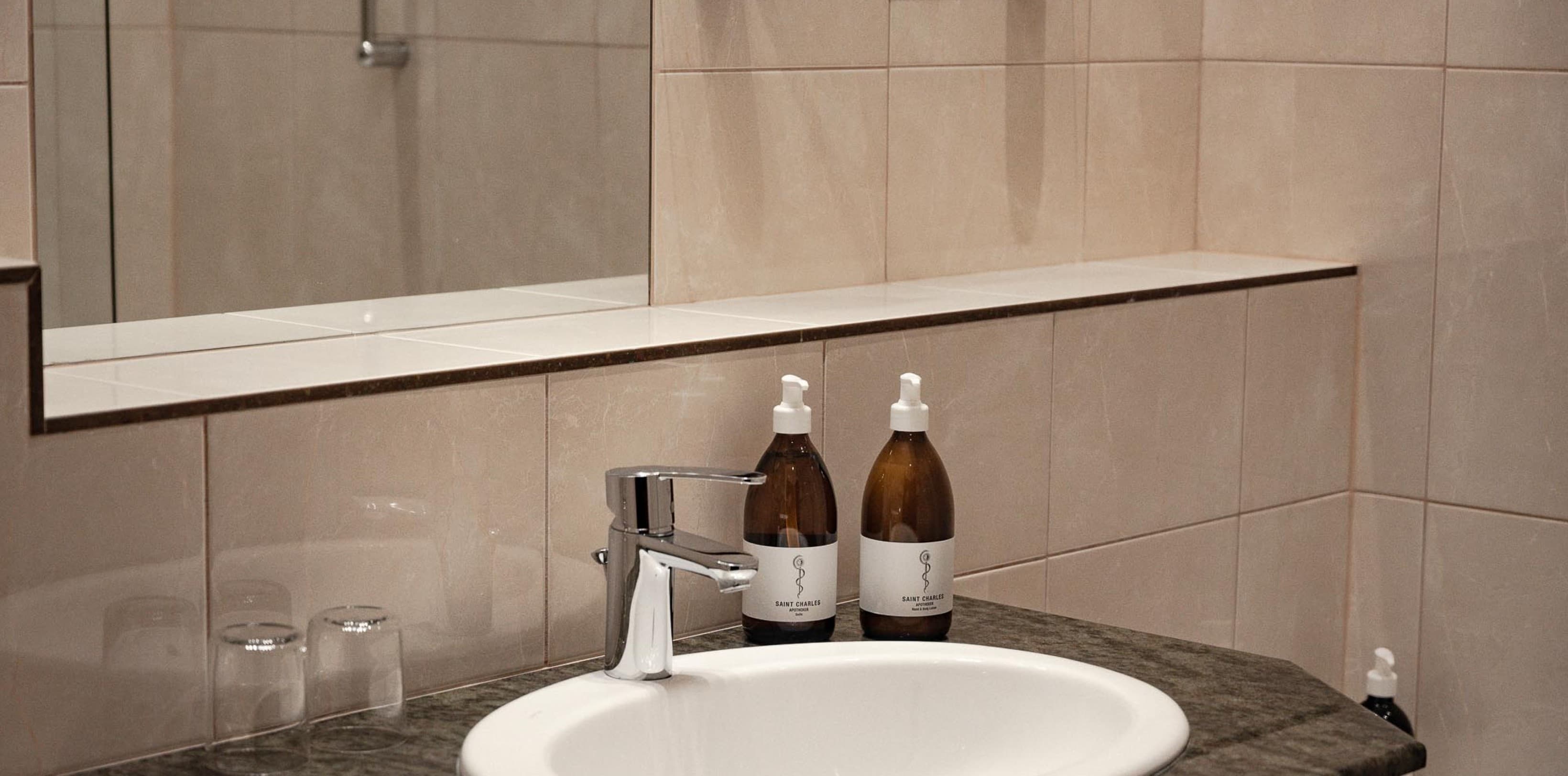 Each bathroom is equipped with products by Sain Charles apothecary to make your stay even nicer.