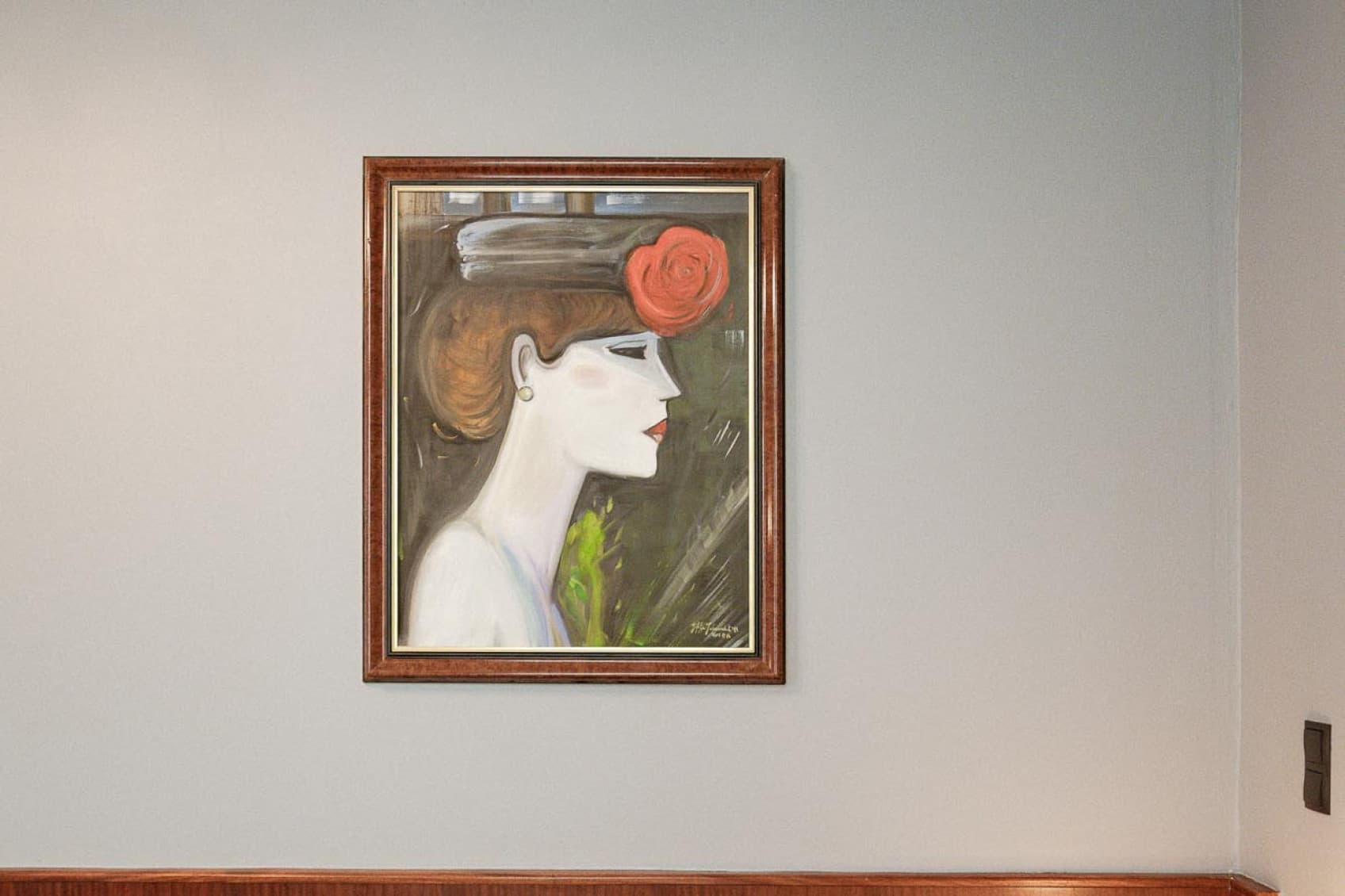 Seen is a beautiful art work by a serbian artist, that shows a woman in a 20s inspired theme.